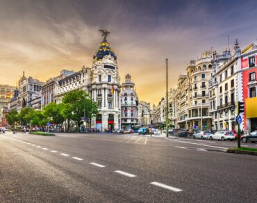 Madrid, Spain cityscape a