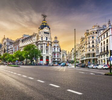 Madrid, Spain cityscape a